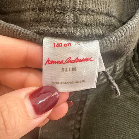 Hanna Andersson Olive Green Slim Pants, VGUC, Sz 140cm (10Y) (10B) - Picture 5 of 7